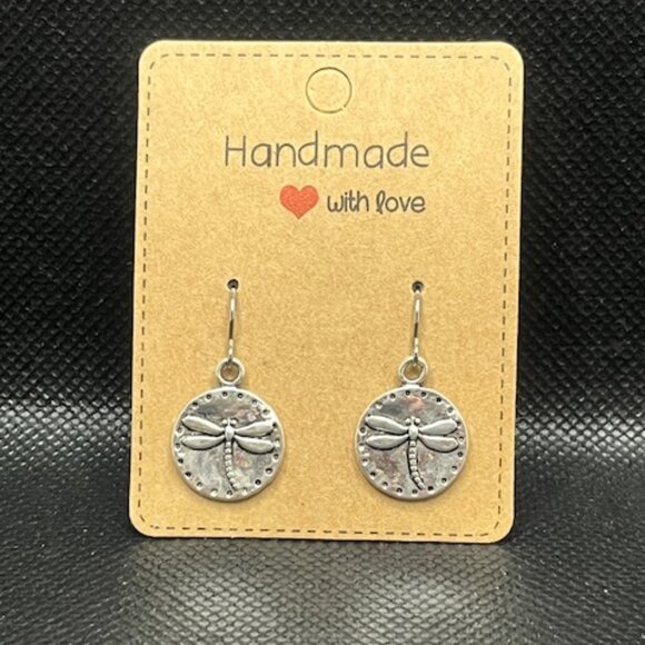 3/$15~Dragonfly Disk Earrings - Picture 2 of 2
